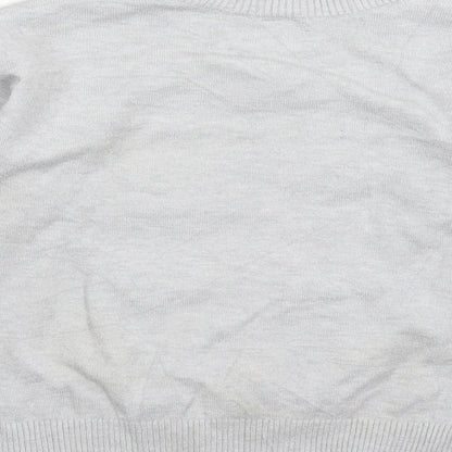 Preworn Girls Grey  Knit Pullover Jumper Size 6 Years
