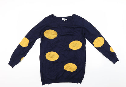 Bluoltre Womens Blue Polka Dot  Pullover Jumper Size M