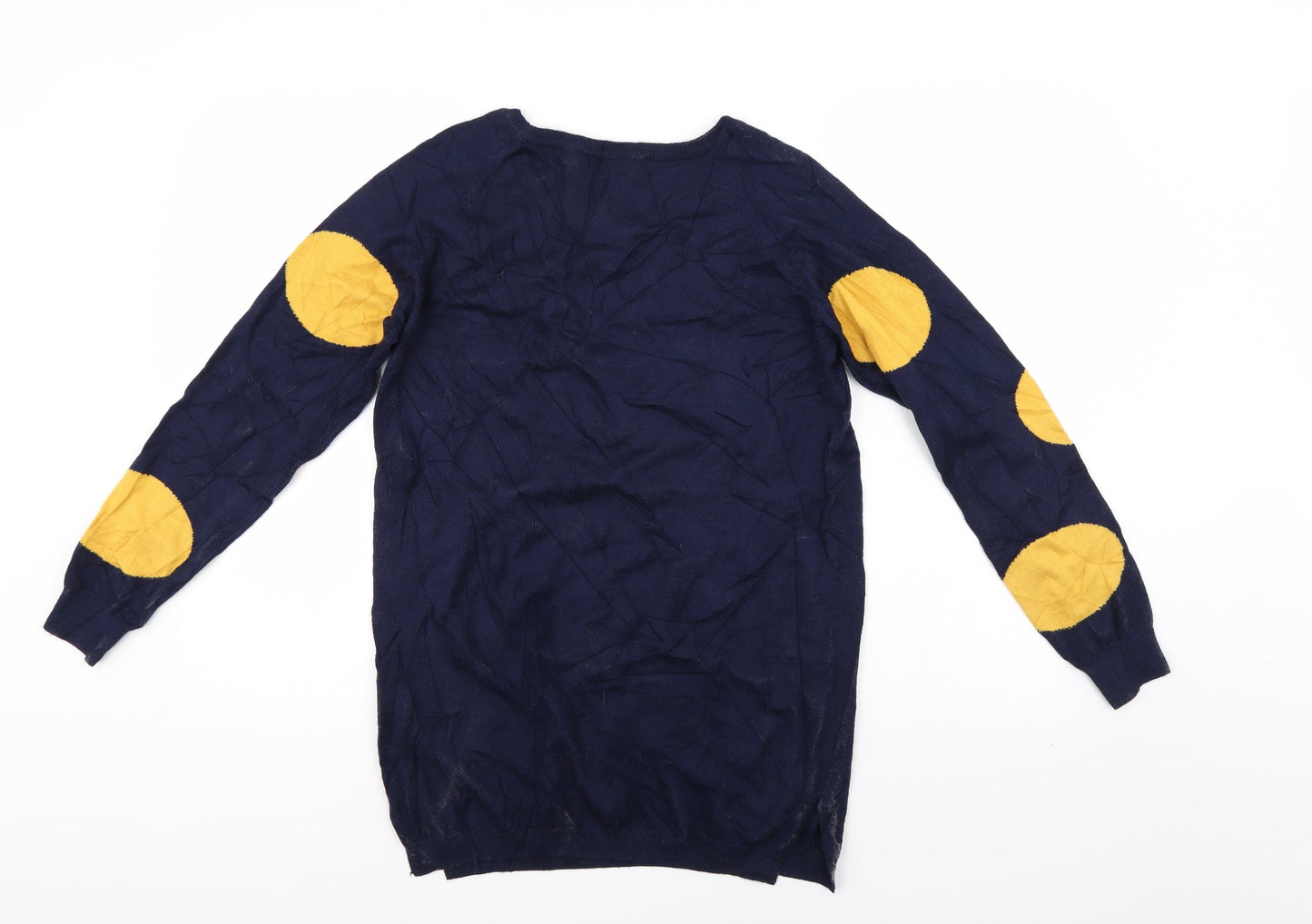 Bluoltre Womens Blue Polka Dot  Pullover Jumper Size M