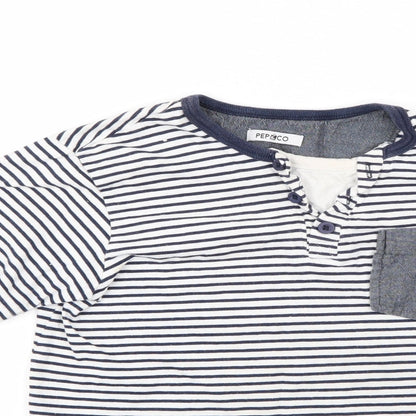 Pep&Co Boys Blue Striped  Basic Casual Size 9-10 Years