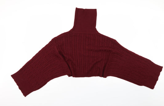 Shien Womens Red Fair Isle  Shrug Jumper Size L