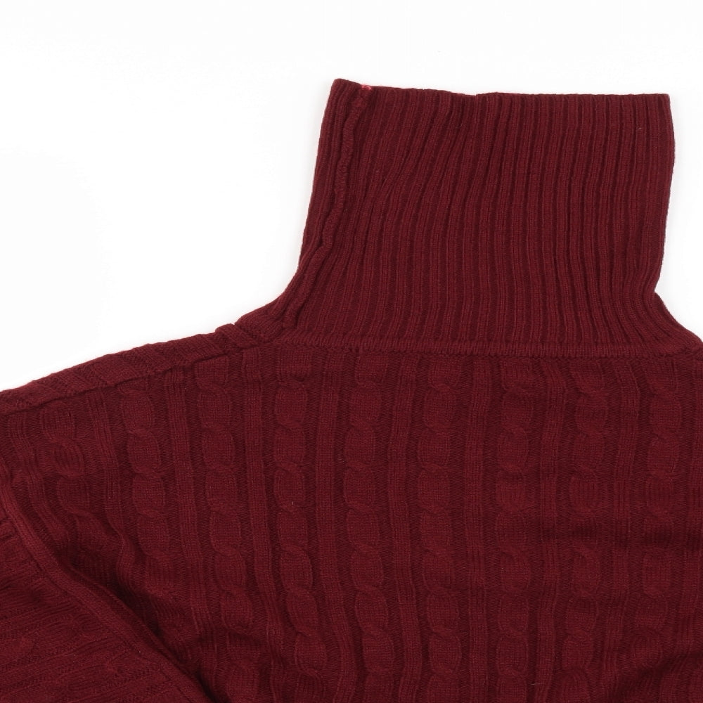 Shien Womens Red Fair Isle  Shrug Jumper Size L