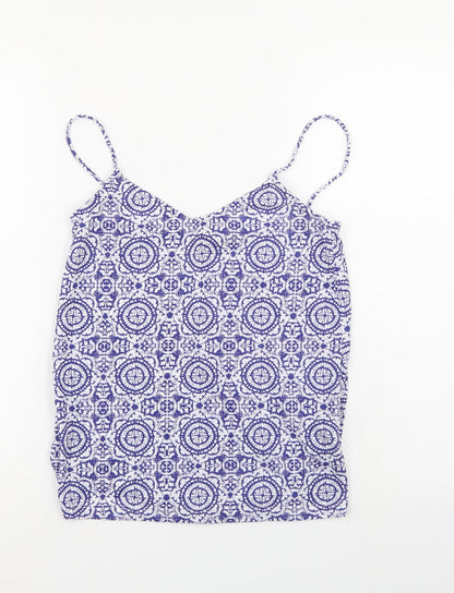 Primark Womens Blue Geometric  Basic Tank Size 6