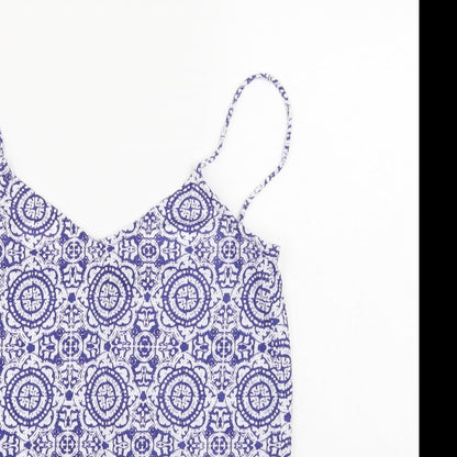 Primark Womens Blue Geometric  Basic Tank Size 6