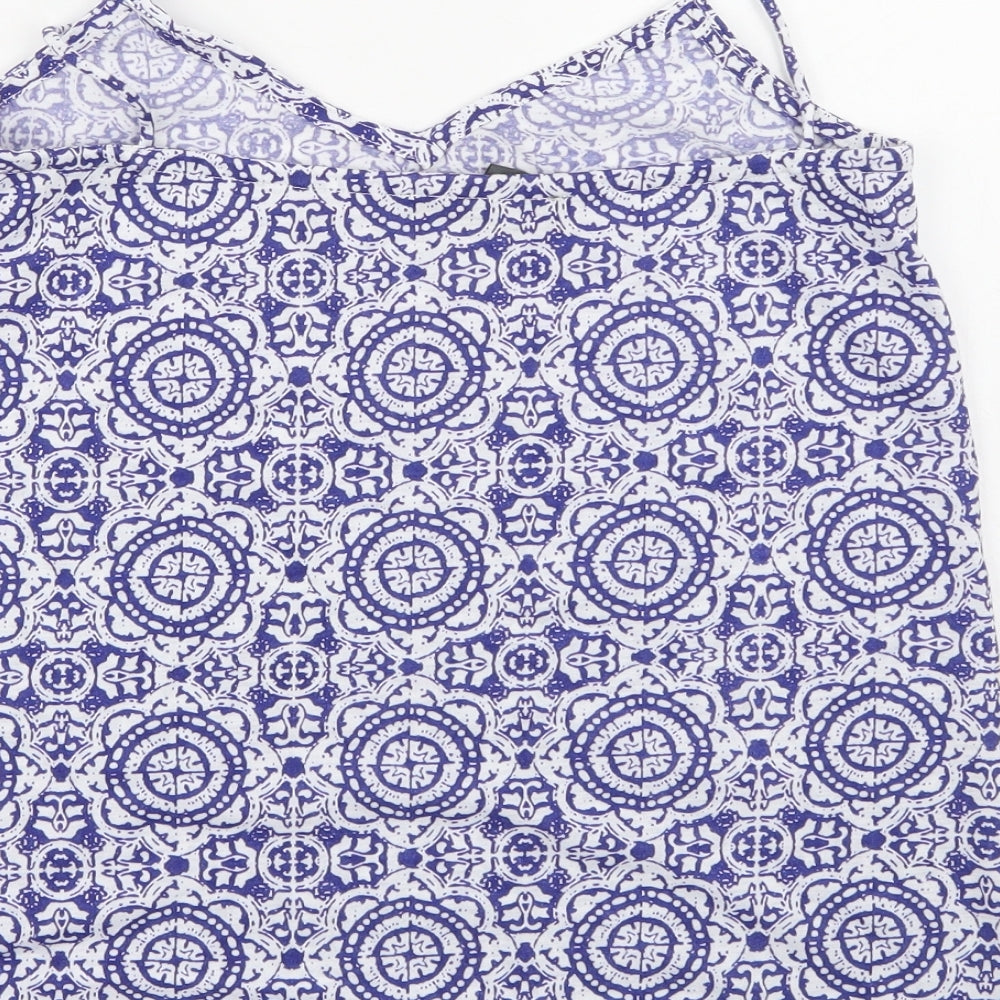 Primark Womens Blue Geometric  Basic Tank Size 6