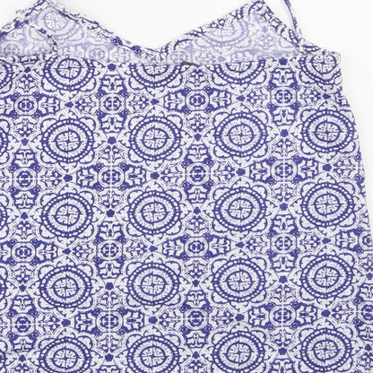 Primark Womens Blue Geometric  Basic Tank Size 6