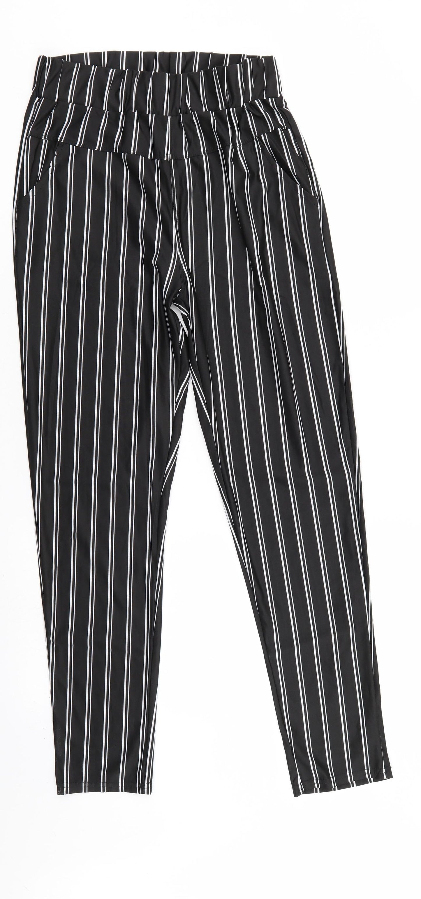 Preworn Womens Black Striped  Trousers  Size XL L29 in
