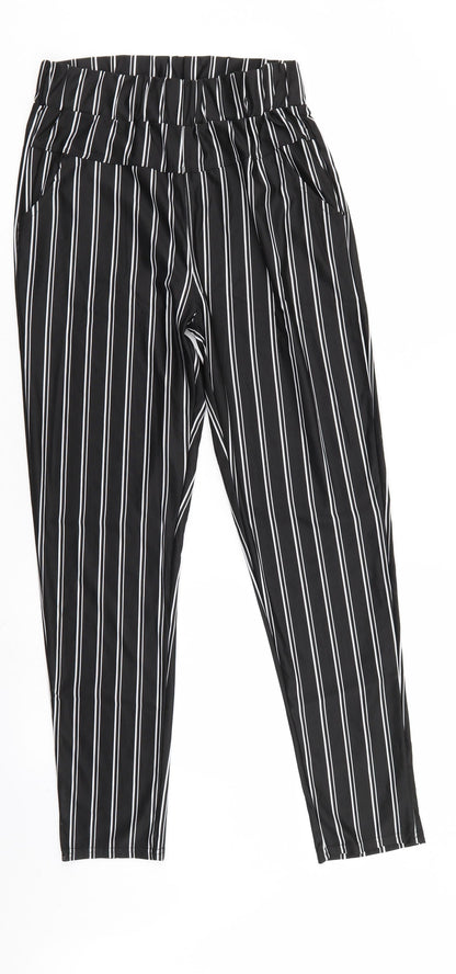 Preworn Womens Black Striped  Trousers  Size XL L29 in