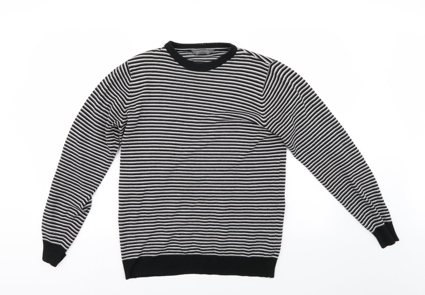 Cedar Wood State Womens Black Striped  Pullover Jumper Size S