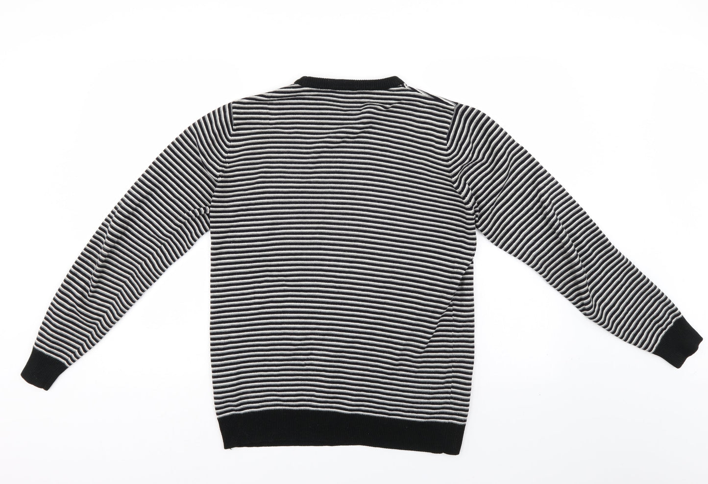 Cedar Wood State Womens Black Striped  Pullover Jumper Size S