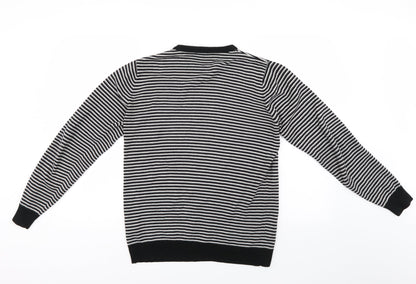 Cedar Wood State Womens Black Striped  Pullover Jumper Size S