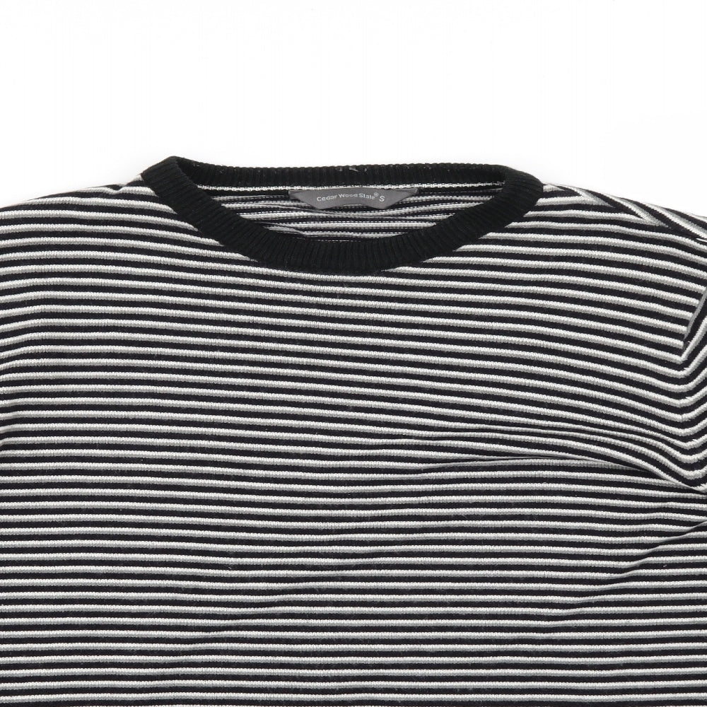 Cedar Wood State Womens Black Striped  Pullover Jumper Size S