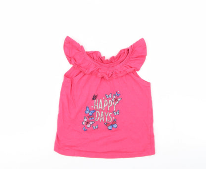 Primark Girls Pink   Basic Button-Up Size 6-7 Years
