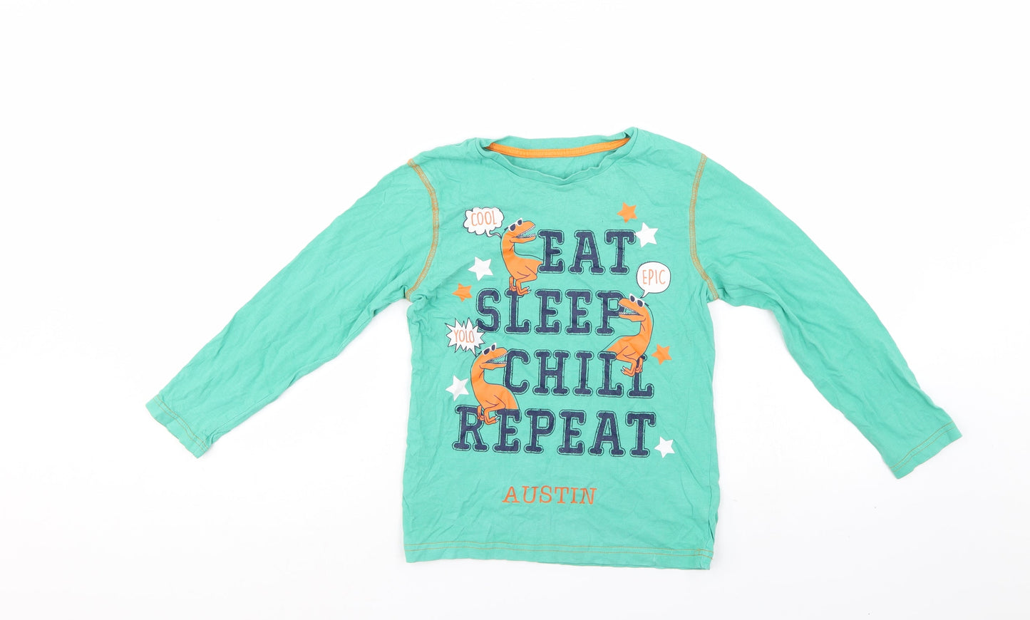 Preworn Girls Green   Basic T-Shirt Size 8-9 Years