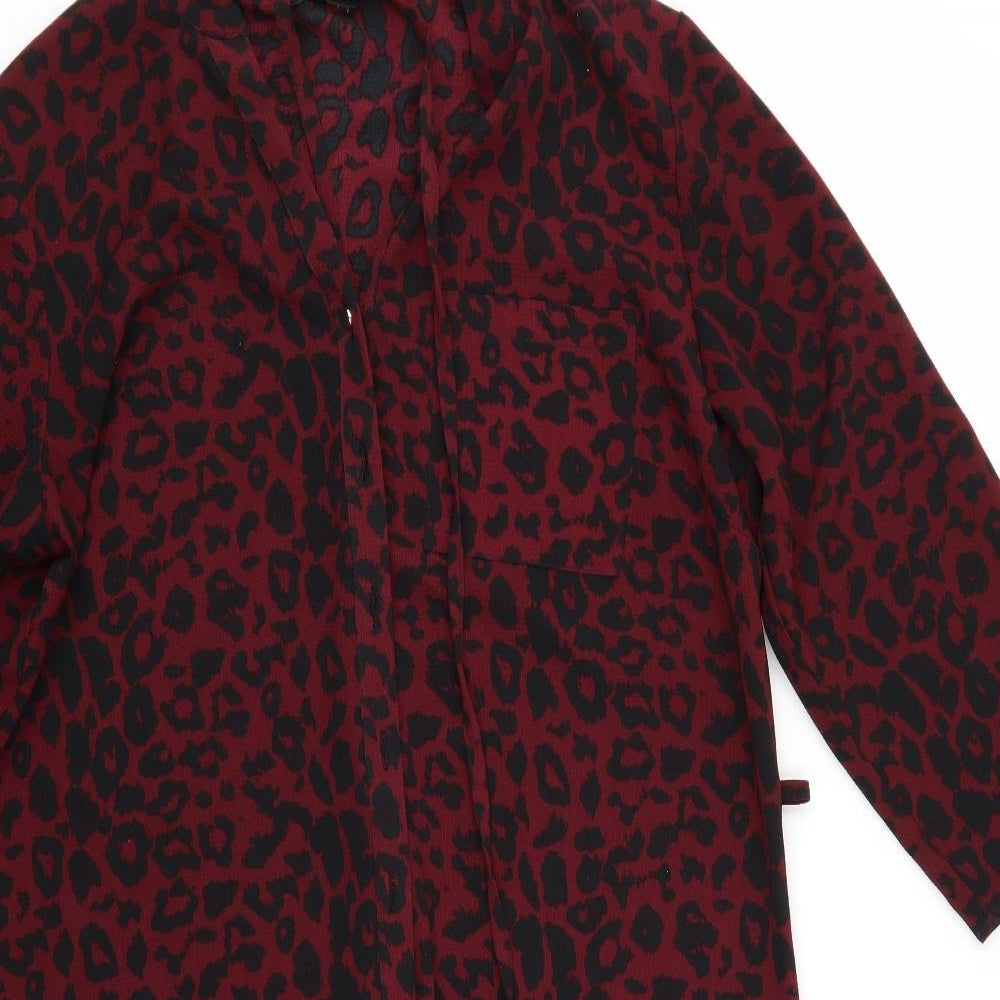 Papaya Womens Red Animal Print  Pinafore/Dungaree Dress  Size 12