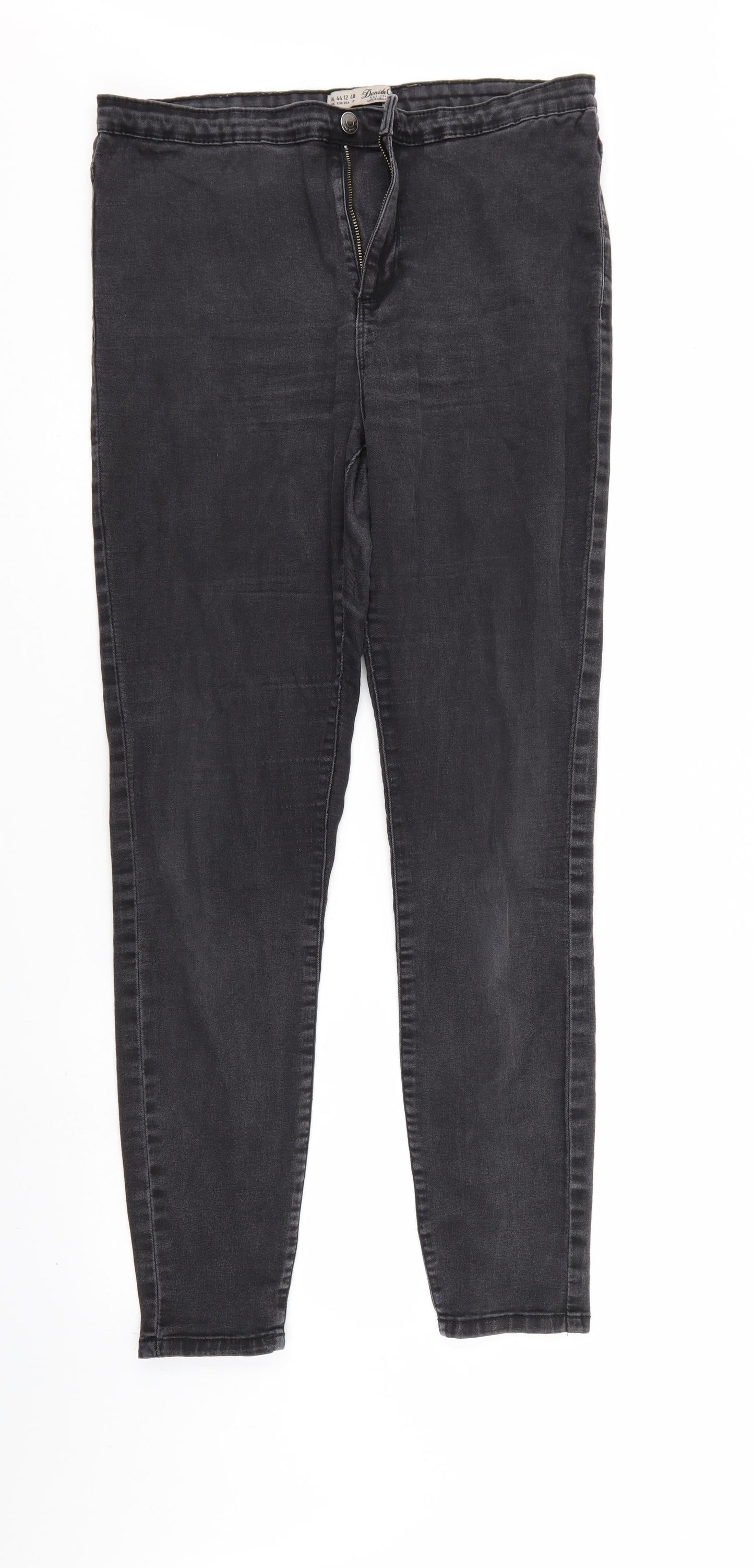 Denim & Co. Womens Black  Denim Tapered Jeans Size 16 L29 in