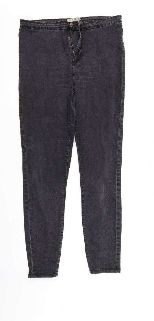 Denim & Co. Womens Black  Denim Tapered Jeans Size 16 L29 in