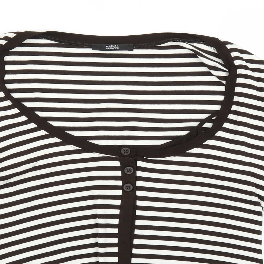 Womens UK Size 12 Marks and Spencer Brown Basic Blouse