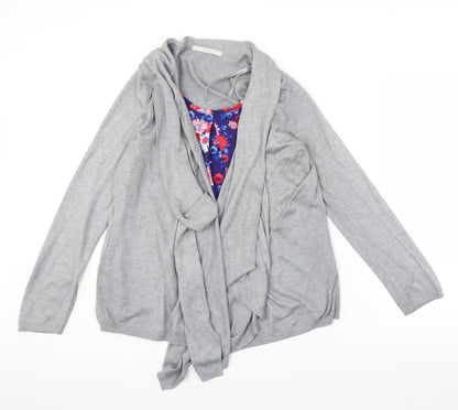 George Womens Grey Floral  Basic Blouse Size 12