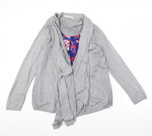 George Womens Grey Floral  Basic Blouse Size 12