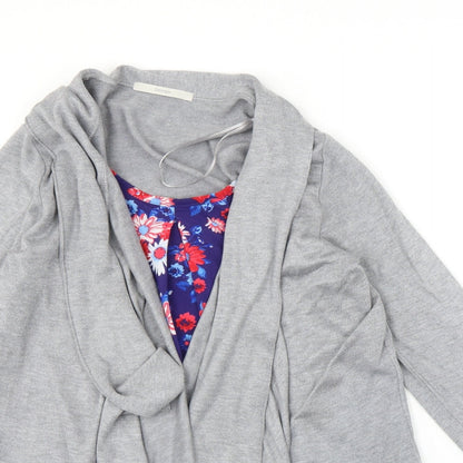 George Womens Grey Floral  Basic Blouse Size 12