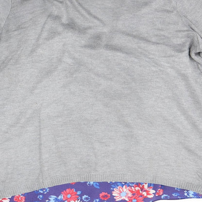 George Womens Grey Floral  Basic Blouse Size 12