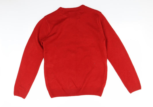 Cedar Wood State Mens Red  Knit Pullover Jumper Size S  - CHRISTMAS