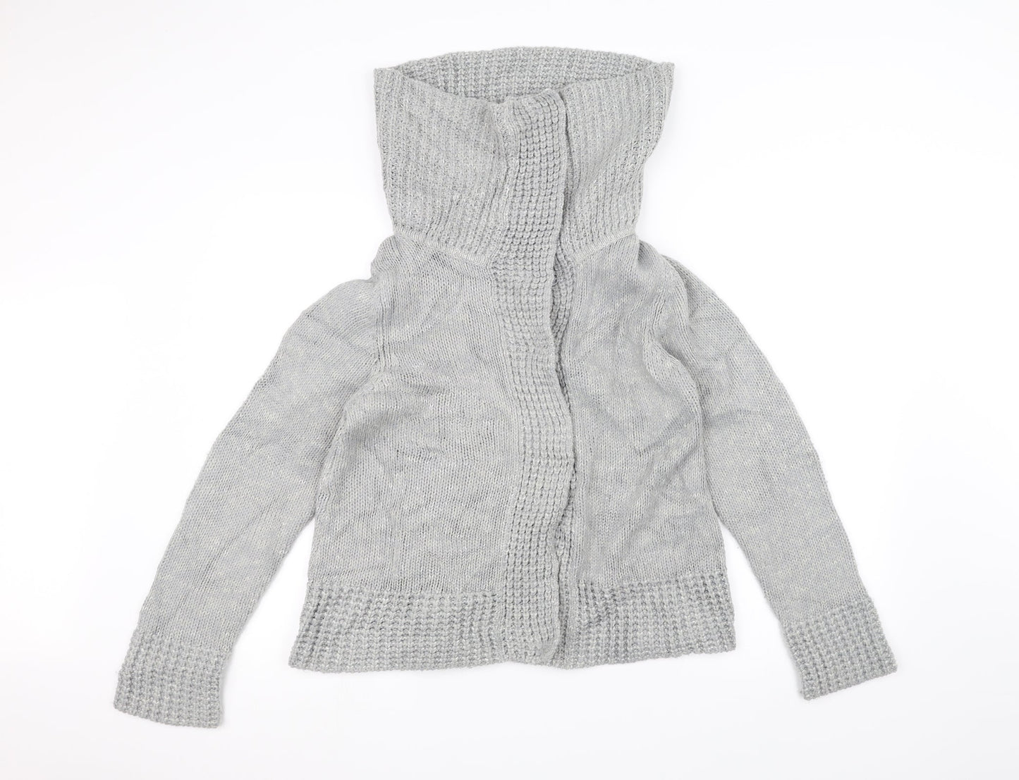 F&F Womens Grey  Knit Jacket Coatigan Size 14