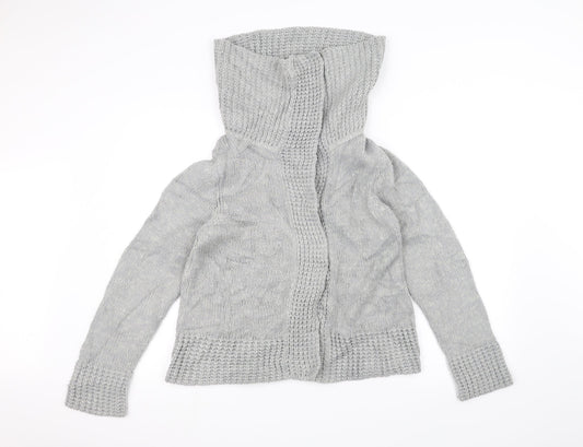 F&F Womens Grey  Knit Jacket Coatigan Size 14