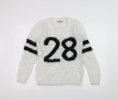 Cameo rose Womens White  Knit Pullover Jumper Size M