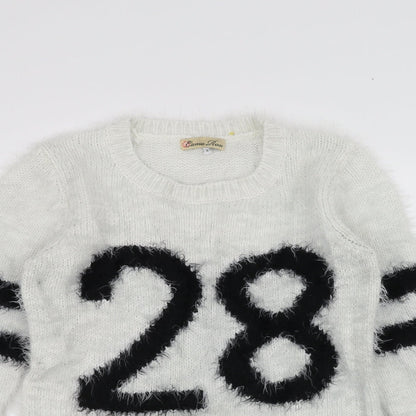 Cameo rose Womens White  Knit Pullover Jumper Size M
