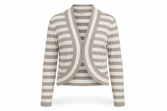 Linea Womens White Striped  Cardigan Jumper Size S