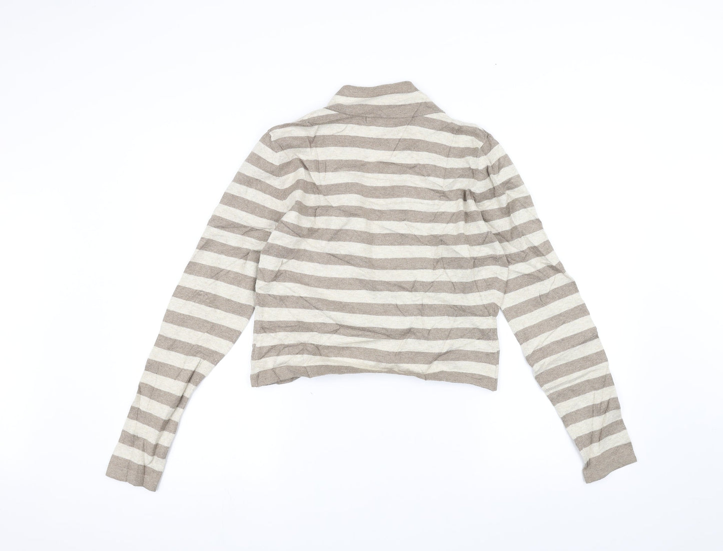 Linea Womens White Striped  Cardigan Jumper Size S