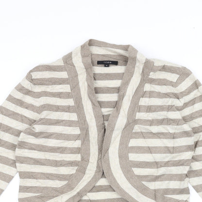 Linea Womens White Striped  Cardigan Jumper Size S