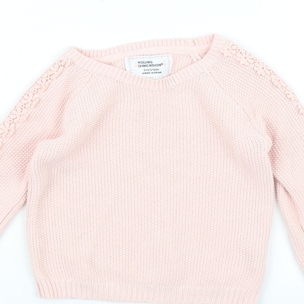 Young Dimension Girls Pink   Pullover Jumper Size 3-4 Years