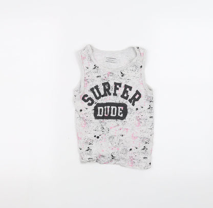Primark Girls White   Basic Tank Size 7-8 Years