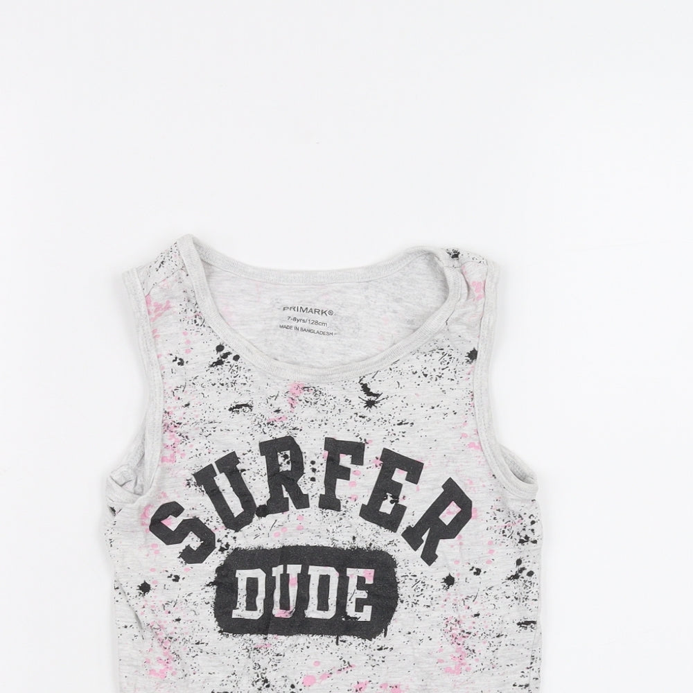Primark Girls White   Basic Tank Size 7-8 Years
