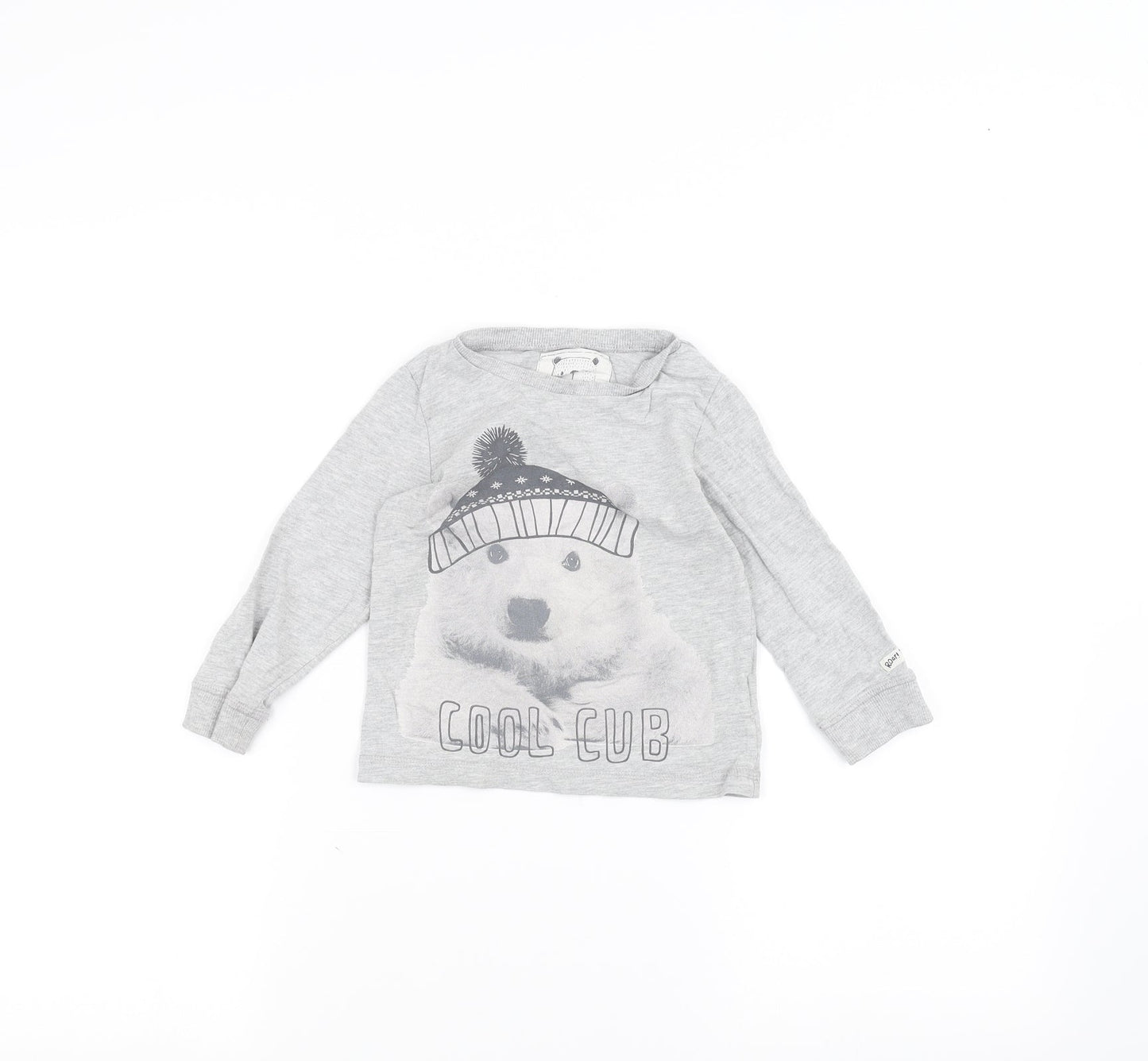 Mothercare Baby Grey   Basic T-Shirt Size 18-24 Months  - Polar Bear