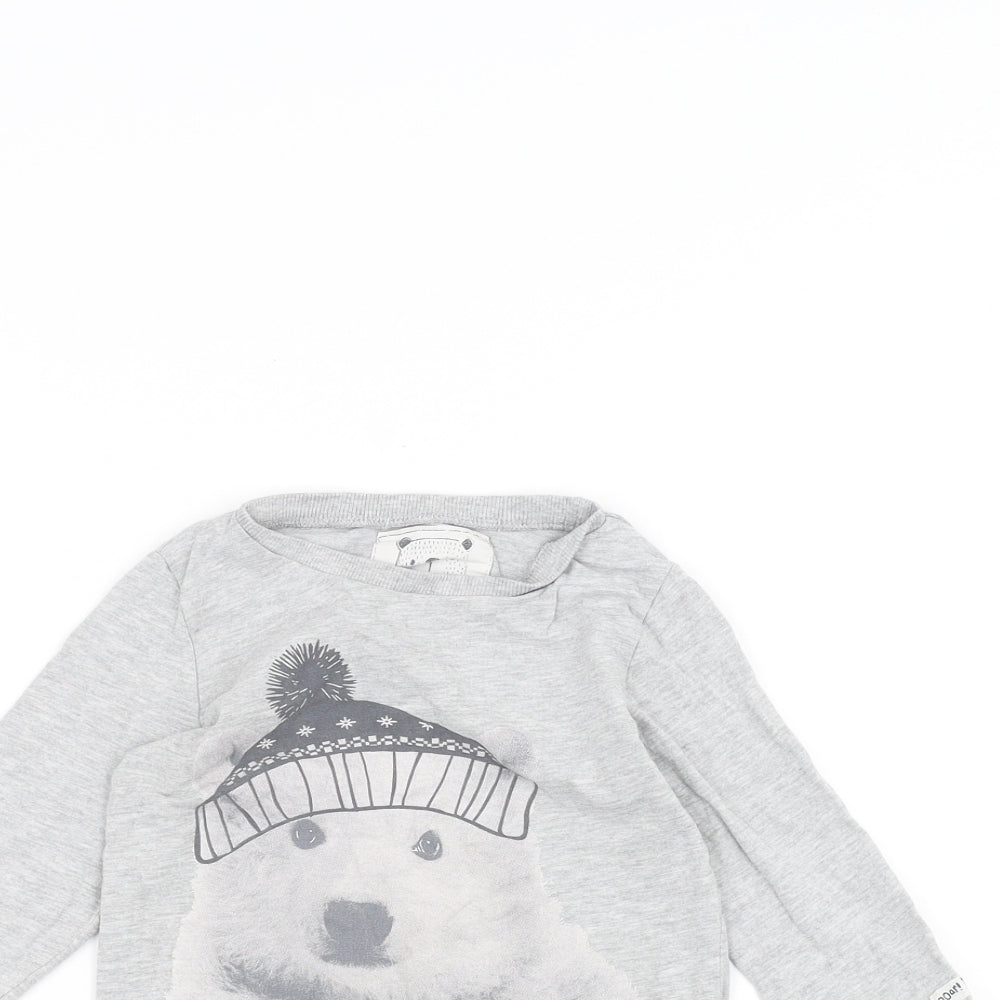Mothercare Baby Grey   Basic T-Shirt Size 18-24 Months  - Polar Bear