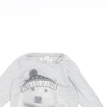 Mothercare Baby Grey   Basic T-Shirt Size 18-24 Months  - Polar Bear