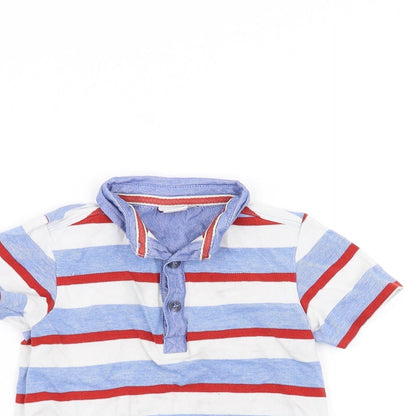 Mini Club Baby White Striped  Basic Polo Size 12-18 Months