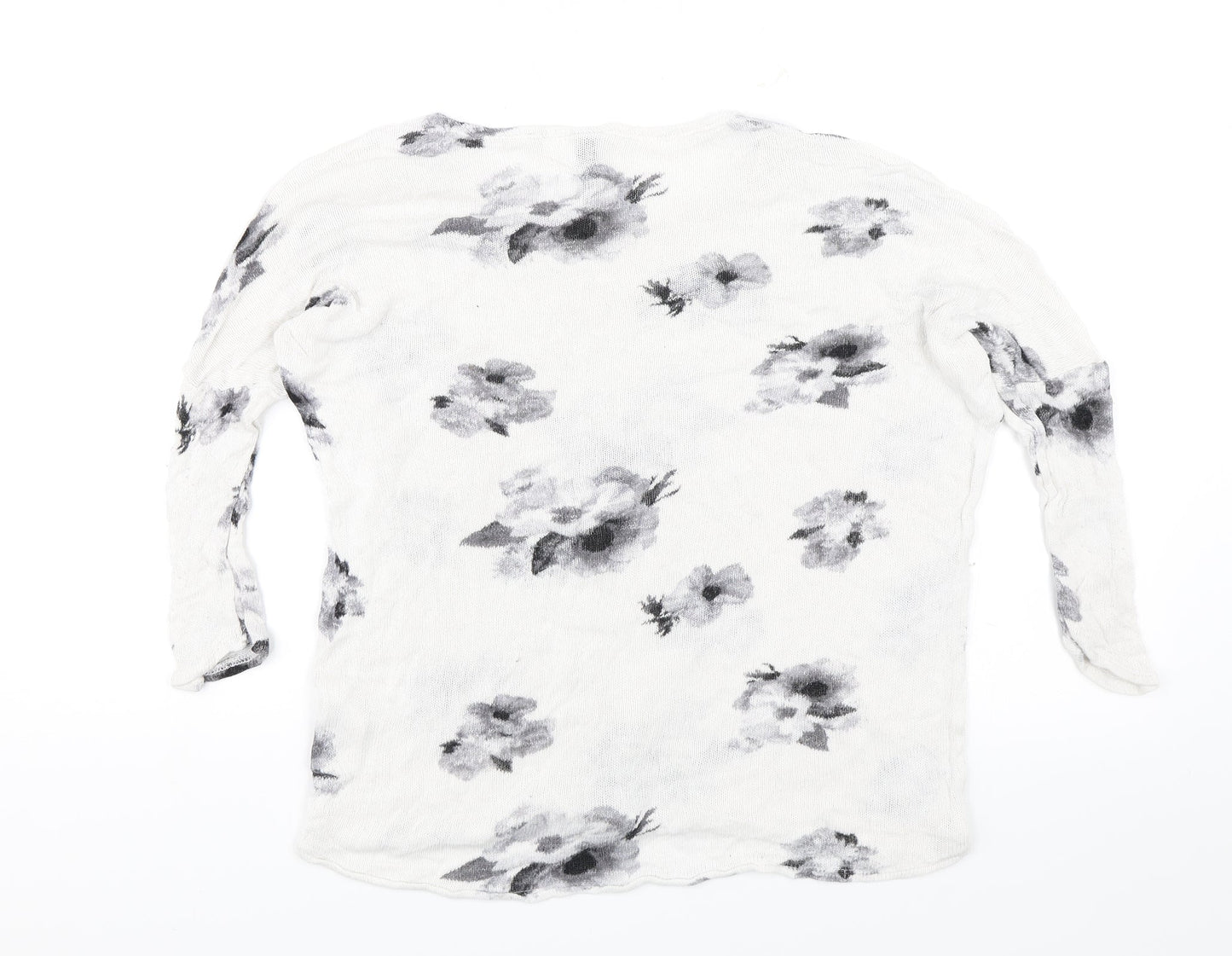 Divided Womens White Floral  Basic Blouse Size S
