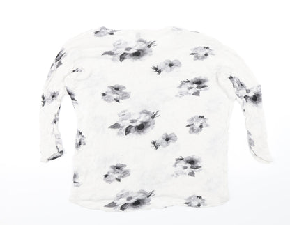 Divided Womens White Floral  Basic Blouse Size S