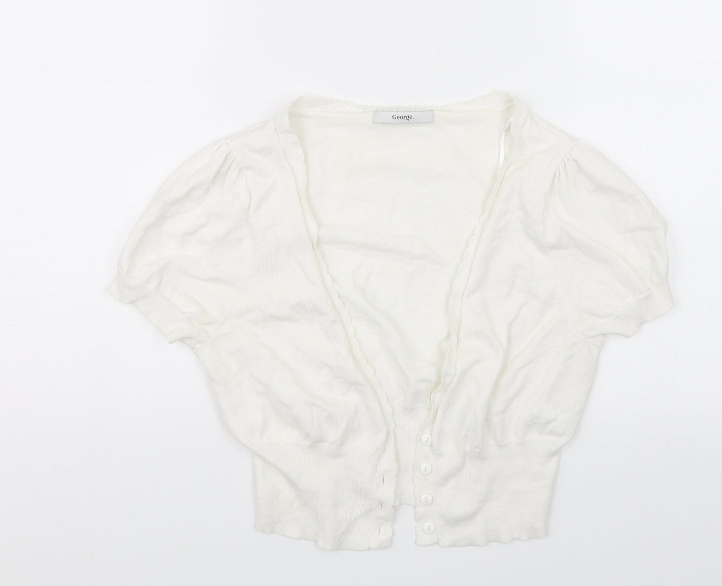 George Womens White   Cardigan Jumper Size 12