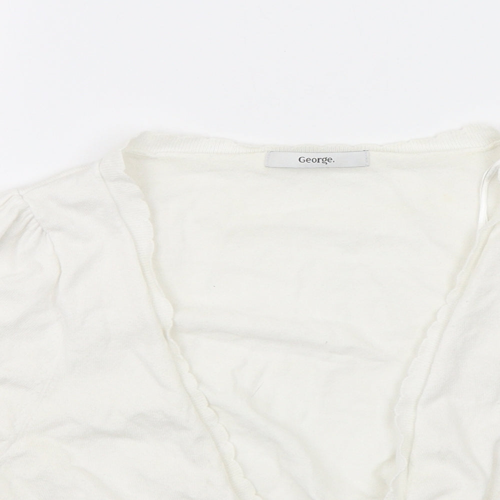 George Womens White   Cardigan Jumper Size 12