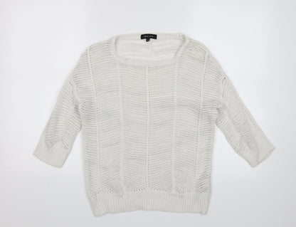 New Look Womens White   Pullover Jumper Size 10