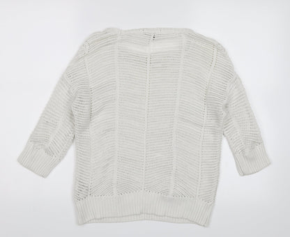 New Look Womens White   Pullover Jumper Size 10