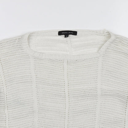 New Look Womens White   Pullover Jumper Size 10