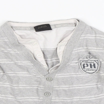NEXT Baby Grey Striped  Jersey T-Shirt Size 12-18 Months  - Marine Division