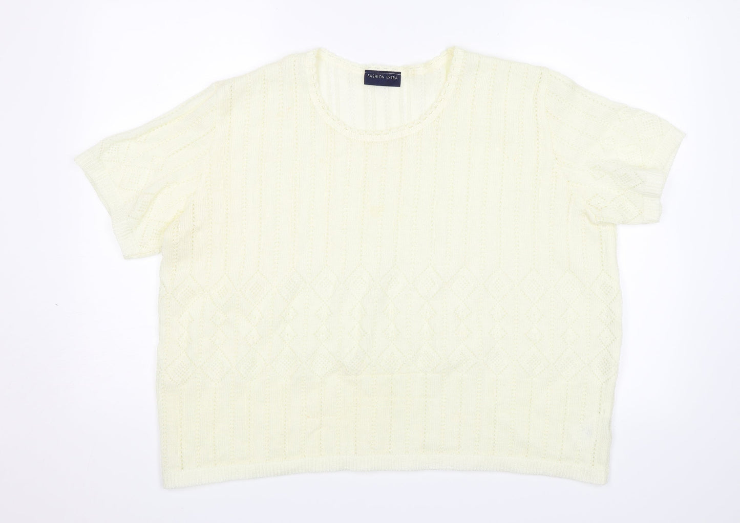 Womens UK Size 24 Fashion Extra White Jersey T-Shirt